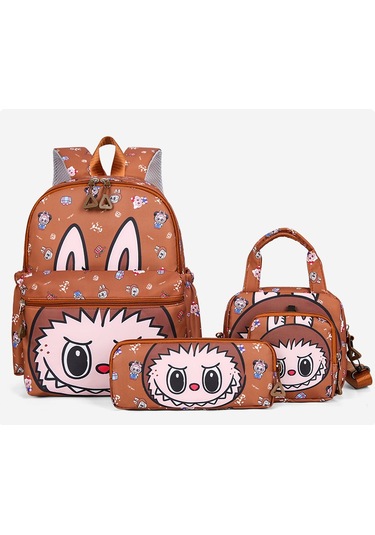 2025 Yeni Büyük Kapasiteli 4 Parçalı Sırt Çantası Kahverengi