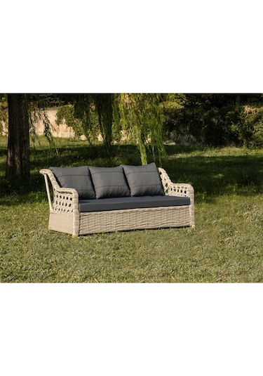 S Collection Rattan Bahçe Takımı Oturma Grubu 3'lü - 7 Kişilik Bej