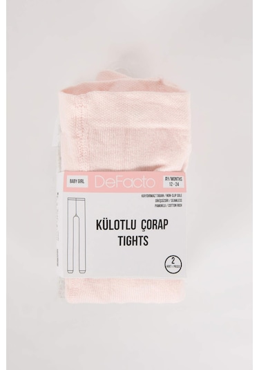 Defacto Kız Bebek Kaydırmaz Taban 2'li Pamuklu Külotlu Çorap A7588A5NSKR1 Çok Renkli Defacto Kız Bebek Kaydırmaz Taban 2'li Pamuklu Külotlu Çorap A7588A5NSKR1 Çok Renkli