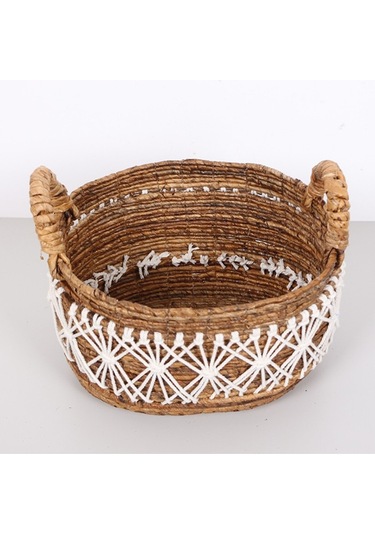 Ürgüp 34x31x28 Cm. Doğal Abaka El Yapımı Oval Sepet M Bej