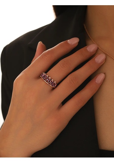 Serebranyj Dom 925 Ayar Gümüş Doğal Ametist Yüzük 173264017 Altın