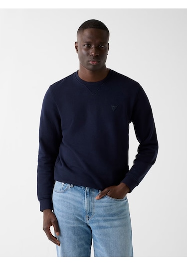 Guess M6rq08kcn01 Cn Ls Basic Erkek Sweatshirt Lacivert