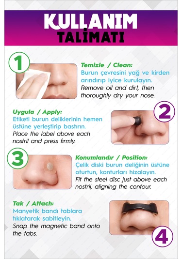 30 Siyah Renk Burun Bandı