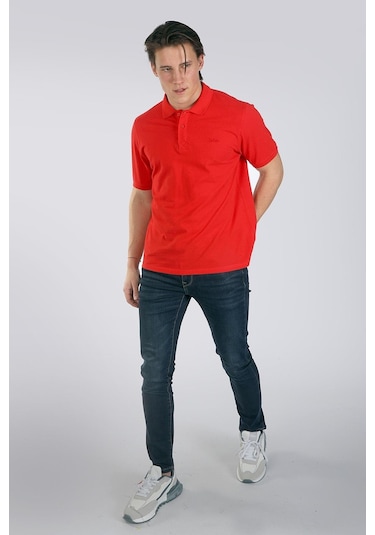 Lee Cooper Twıns 1 Erkek Pike Polo Yaka T-Shırt K.Kırmızı-17947-K.Kırmızı