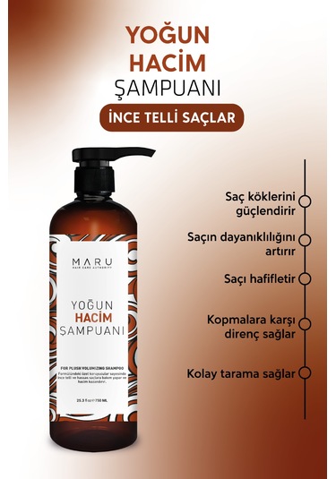 Maru İnce Telli Saçlar Için Volume Hacim Veren Şampuan 750 Ml