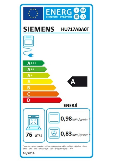 Siemens HU717ABA0T Buhar Destekli Ankastre Fırın Siyah