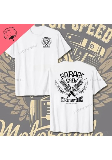Laoyaoyifu Çapraz Pistonlar Mekanik Grafik T-shirt Erkekler Pamuklu Tee Gömlek Streetwearaltın Altın
