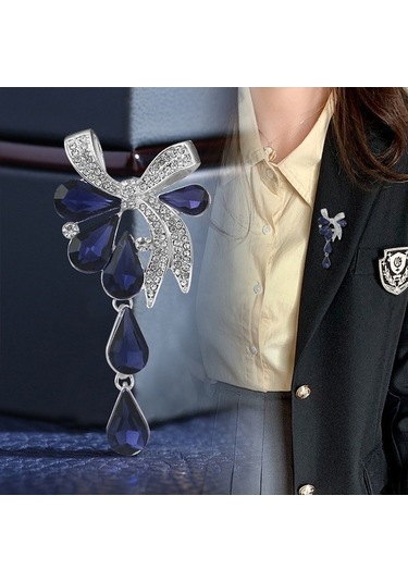 Flybuy Mavi Matkap Kelebek Kadın Düğümlü Damla Broş Lj Mavi