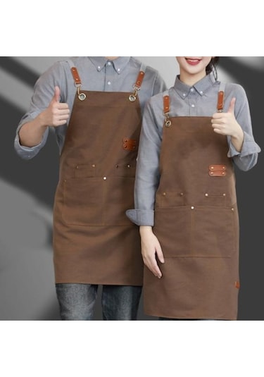 Haki Erkekler Kadınlar İçin Su Geçirmez Önlük Anti-yağ Paslanmaz Pişirme Önlüğü Garson Barbekü Mutfak Aksesuarları