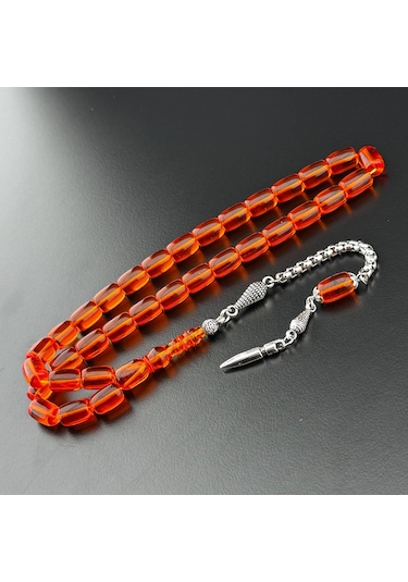Kaliteli Ateş Kehribar Tesbih Hcz-model Kgıtymer Turuncu