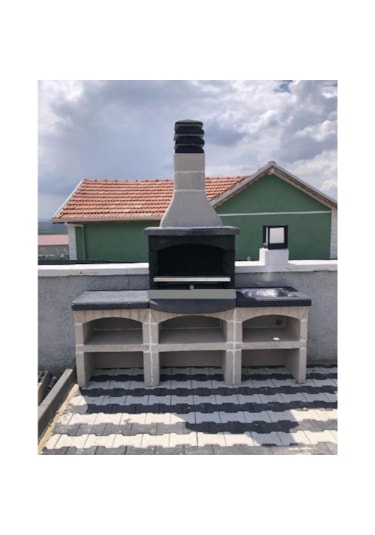 Mangal Barbekü 80 Lik Davlumbazlı Evyeli Ve Masalı Model