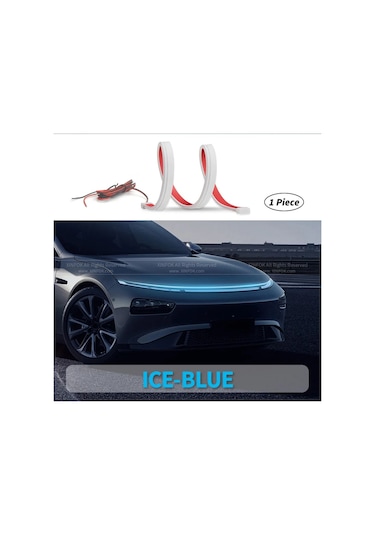 Xinfok Led Araba Kaput Işıkları Şerit Evrensel Oto Dekoratif Atmosfer Lambaları Crystal Blue 200cm 78 İnch 1 Piece Set