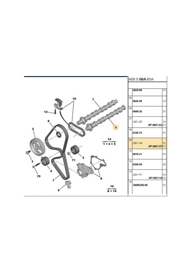 Eksantrik Mili Egzoz 206 207 307 Partner Dw6 Est14058-0801ep