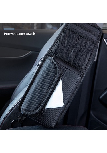 Araba Koltuğu Yan Saklama Asılı Çanta Doku Kutusu, Model: H320 Litchi Desen