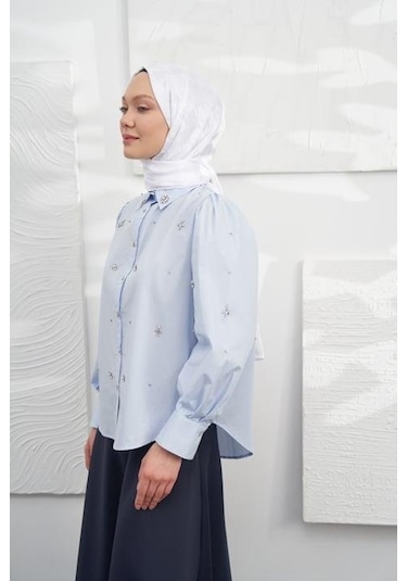 Armanda Jakarlı Şal - Kazayağı Desenli - Kırık Beyaz - Kırık Beyaz