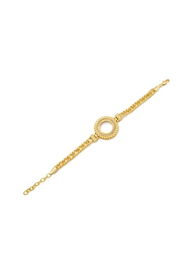 Altın Kaplama İmitasyon Zirkon Taşlı Arpa Modeli Çeyrek Çerçeve Bileklik Blk-1162 Altın