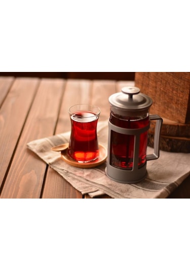 Taşev T0821 Magic - Bitki Çayı Demleme French Press 350 ML Gri