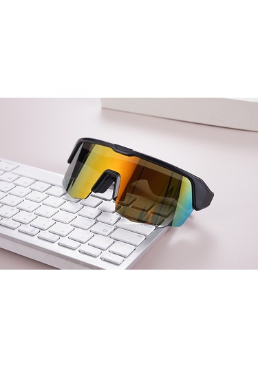 Lıcorıce Spor Akıllı Bluetooth Gözlük Şarkı Dinleme Konuşma Güneş Gözlüğü Anti-uv Altın