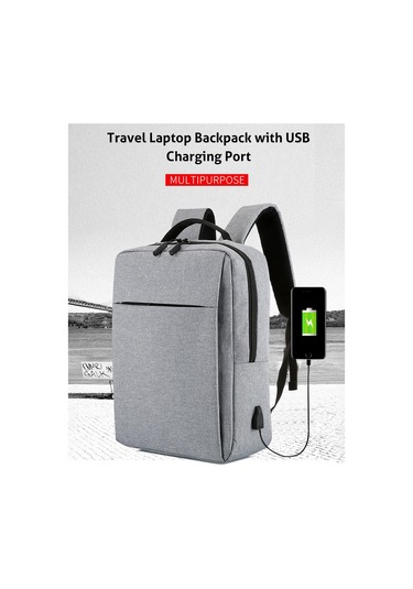 Yifomall Usb Dışarıdaki Portlu 17 İnç Bilgisayar Çantası, Büyük Kapasiteli İş/seyahat Sırt Çantası, Siyah Oxford Kumaşı Siyah