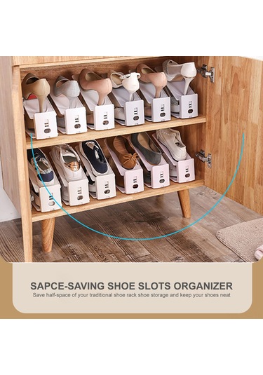 Kosona Ev İçi Plastik Ayaklık Organizörü, Uzun Ömürlü, Yer Tasarruflu, Yüksek Dayanıklı, Kaymazsız, Ayarlanabilir Yükseklikli Çift Ayaklık Tutucu Gri