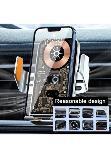 Youtek Araba İçin Otomatik Algılayıcı Kablosuz Şarj Cihazı - Havalandırma Çıkışlı Telefon Tutucu Lacivert Lacivert