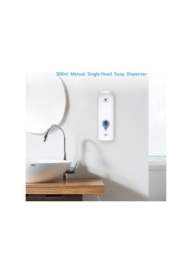 Geeroyoo Duvar Tipi 300ml Manuel Sabunluk - Şampuan Ve Duş Jeli Dispanseri Beyaz Beyaz