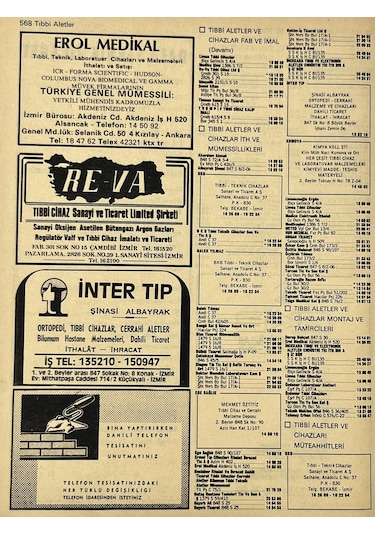 İzmir 1982-1983 Meslek Reklam İlanı Efemera S567