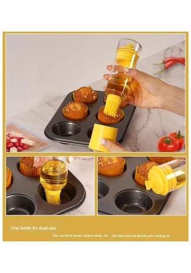 Homyl 2'si 1 Arada Dağıtıcı Silikon Yağı Fırça Şişesi Sarı