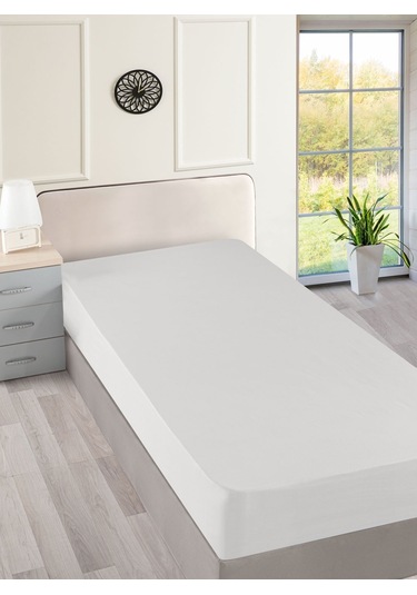 Menderes Home Cotton Collection Ranforce Çift Kişilik Çarşaf Düzboya Beyaz