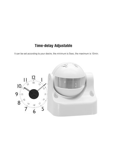 Pazly Ac 220v-240v 180 Ip44 Pır Hareket Sensörlü Dış Mekan Aydınlatma, 12m Mesafe, 3-2000lux Enerji Tasarruflu Otomatik Farklı Renkler Diğer