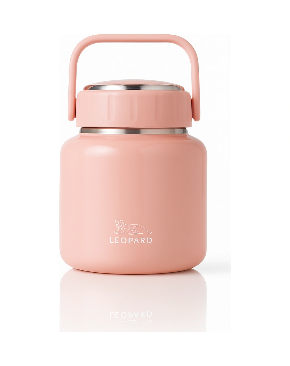 Çelik Mama Termosu Sıcak Veya Soğuk Yiyecekler İçin Öğle Yemeği Termosu 500 Ml Pembe