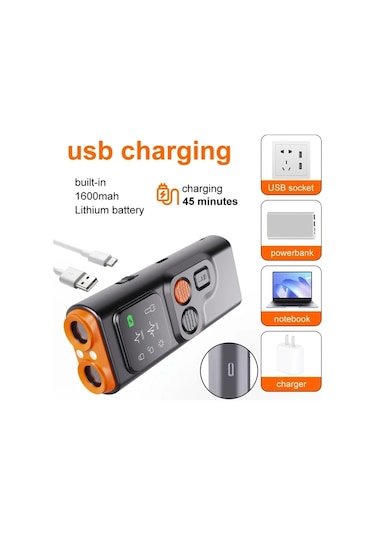Willowhaven Usb Şarjlı 36v Işıklı Çift Başlı Siyah Turuncu Köpek Kovucu İç Ve Dış Mekan
