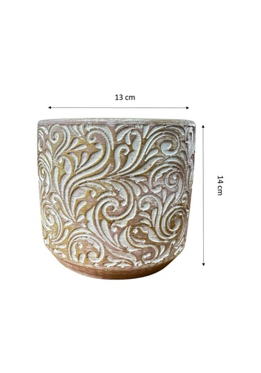 Bitki Tasarımı Ev Dekorasyon Gold Çiçek Desen Beton Saksı Çiçeklik Saksılık