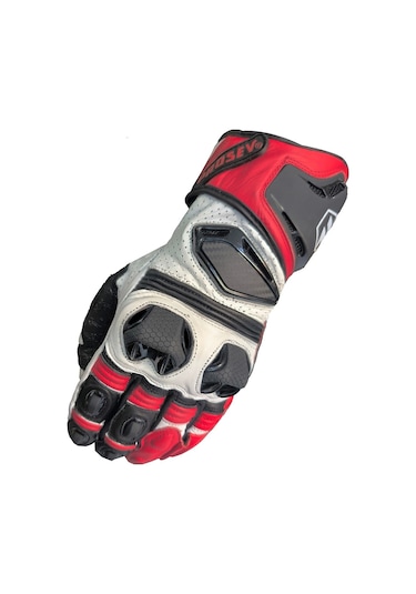 Motosiklet Eldiveni Racing Full Koruma Leather Motorcu Eldiven Kırmızı