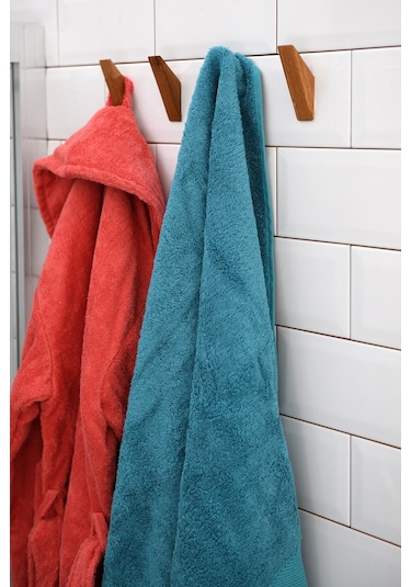 Banyo Askısı Yapışkanlı 4'lü Ahşap Askılık Ahşap