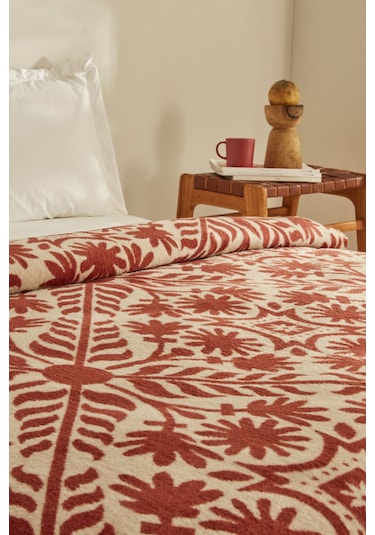 Karaca Home Velma Çift Kişilik Pamuklu Battaniye Terracota Terracotta