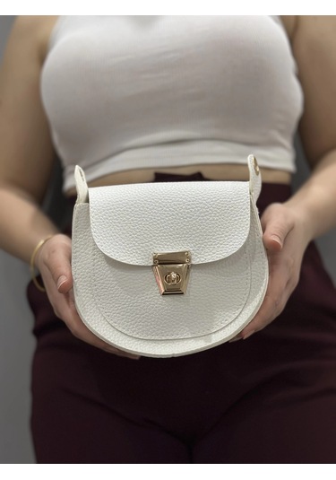 Biçomi Klasik Kapaklı Beyaz Cilt Çanta Beyaz