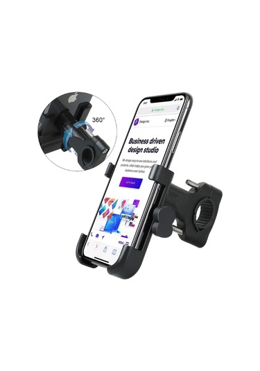 Alüminyum Gövdeli Metal Gidon Bağlantılı Motosiklet Telefon Tutucu 7 İnç Xl