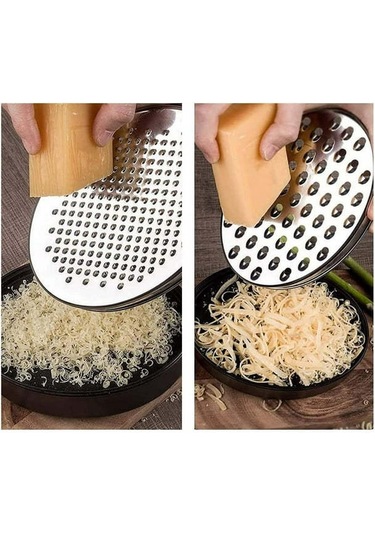 Fosenze 4'lü Peynir Rendesi Seti: 2 Farklı Boyut Rendeleyici, Saklama Kutusu Ve Fırça - Paslanmaz Çelik + Pp Malzeme Siyah - Gümüş