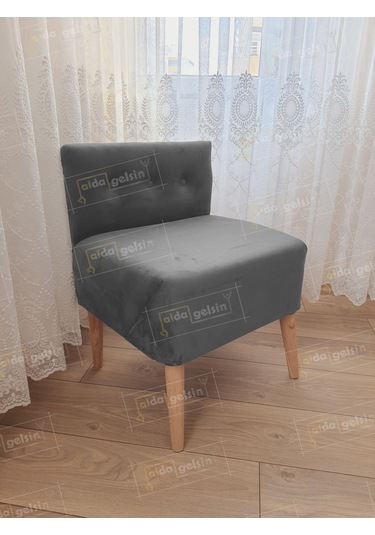 Ultra Lüks Ahşap Ayak Alda Lokum Puf Kahve