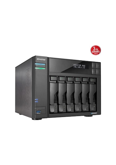 Asustor As6706t-8gb Celeron Qc- 8gb Ram- 6-diskli Nas Server Disksiz