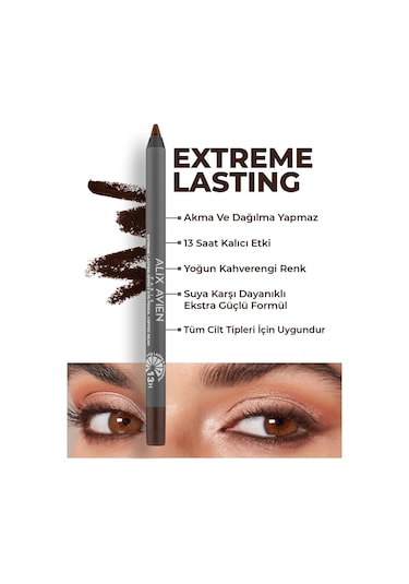 Alix Avien Uzun Süre Kalıcı Suya Dayanıklı Akma Dağılma Yapmayan Kahverengi Göz Kalemi Extreme Coffe Bean