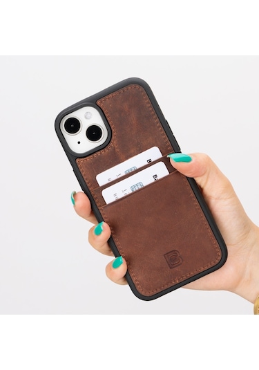 Bouletta Apple Uyumlu iPhone 15 Plus Deri Arka Kapak Fxcp G2