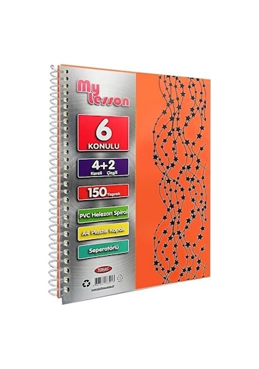 Tokaç U4 4+2 150 Ypr A4 Spr. Ayraçlı Defter 4 Kareli 2 Çizgili