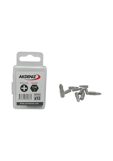 Akdeniz AKD/225 1/4 Yıldız Ph 2 x 25 MM Bits Uç 24'li