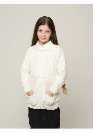 Sıgnora Style Kız Çocukları İçin Okul Hırka 174562162 Beyaz