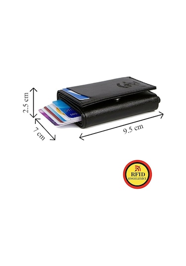 Tuldar Erkek Mekanizmalı Cüzdan Ve Deri Çelik Kasalı Kapaklı Omuz Ve El Çantası 17x22cm Tul513 - Siyah - Gri