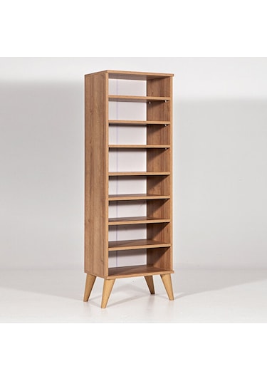 Bingo Flamingo / 8 Raflı Tek Kapaklı Çok Amaçlı Mutfak Dolabı Banyo Dolabı Çok Amaçlı Dolap Kahverengi