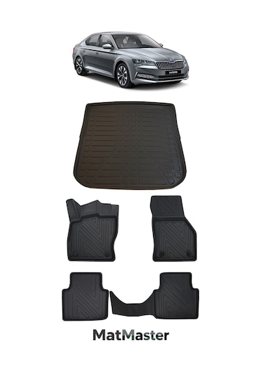 Skoda Superb 2020 Model 5d Premium Ekstra Havuzlu Paspas Ve Bagaj Havuzu Set