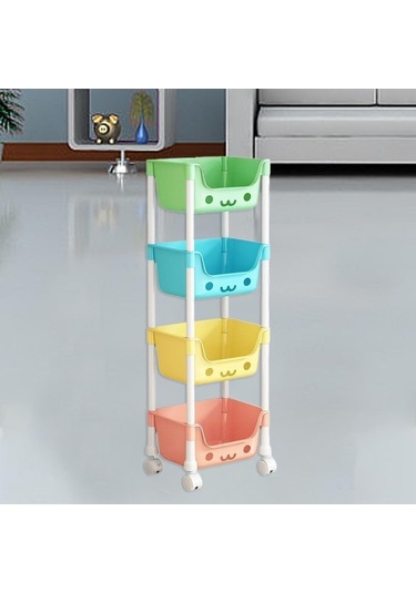 Trendooze 4 Katlı Tekerlekli Çamaşır Sepeti Ev Ofis Mekan Kullanımı Stil A Stil A